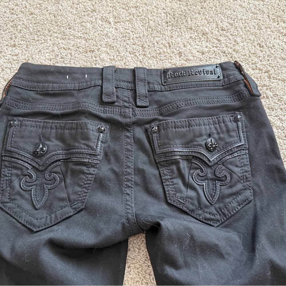 ROCK REVIVAL Size 28 Hard To Find Style ALBA BLACK SKINNY JEAN